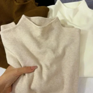 Women's Casual Vintage Knitted Long Sleeve Pullovers 2025 Autumn Winter Fashion Turtleneck Ladies Solid Sweater Woman clothing