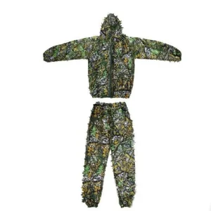 Men Women Outdoor Ghillie Suit Camouflage Clothes Jungle Suit CS Training Leaves Clothing Hunting Suit Pants Hooded Jacket